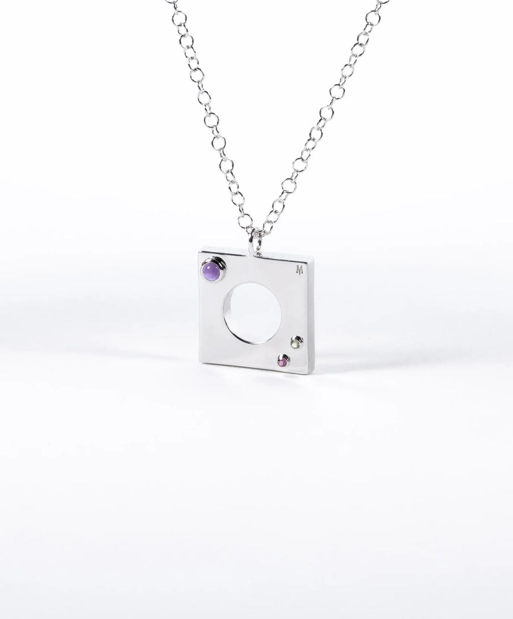 Edge Pendant with Gems