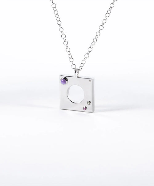 Edge Pendant with Gems