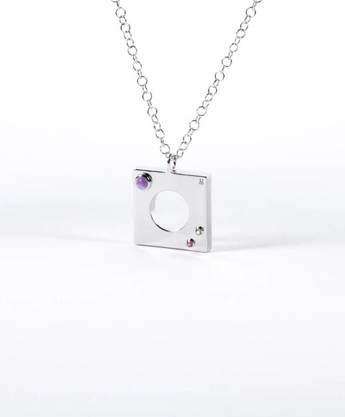 Edge Pendant with Gems