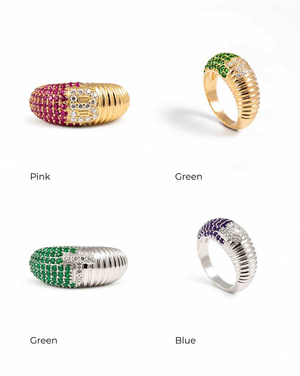 Half & Half Letter Ring