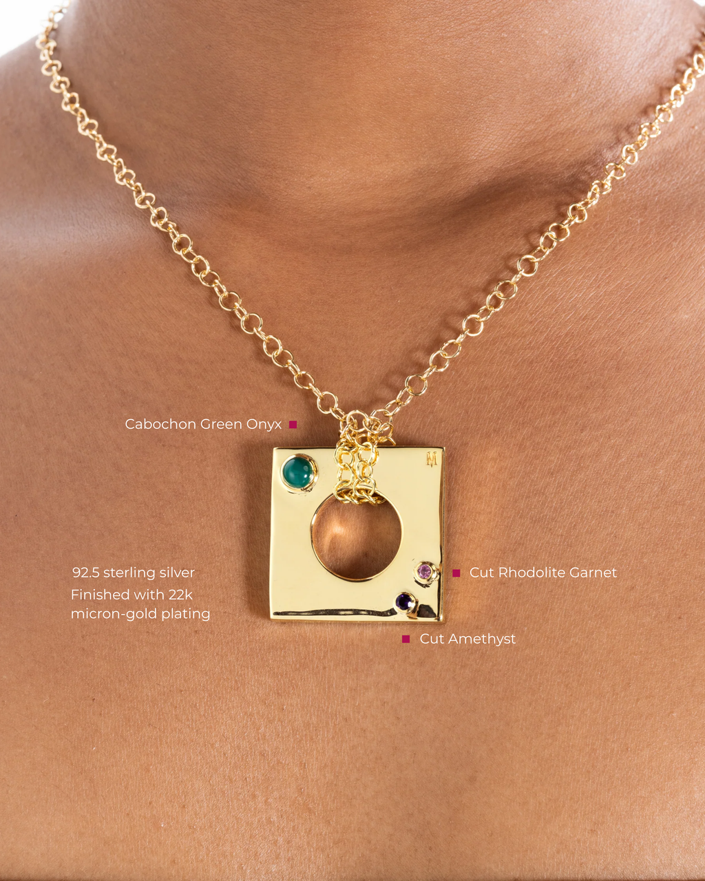 Edge Pendant Loopless with Gems