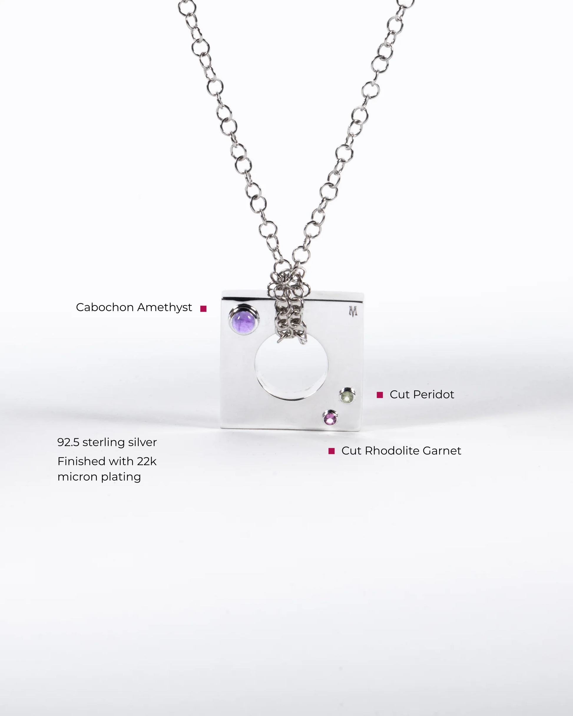 Edge Pendant Loopless with Gems