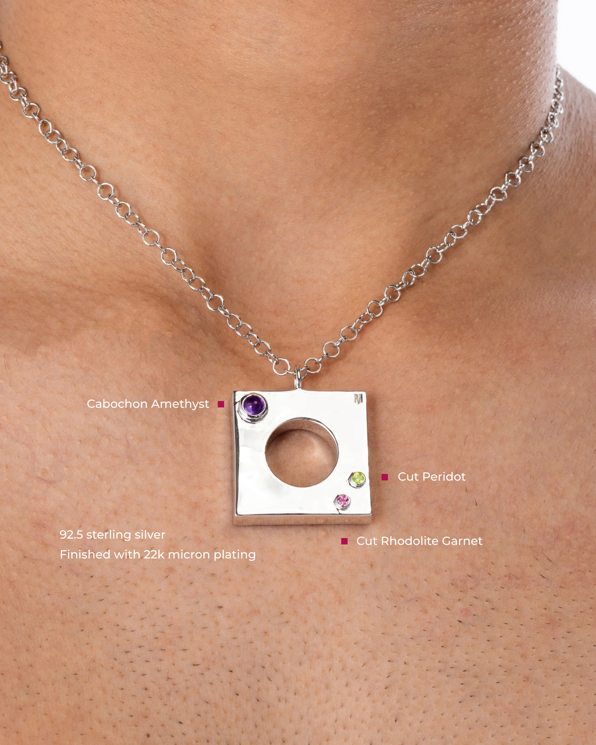 Edge Pendant with Gems