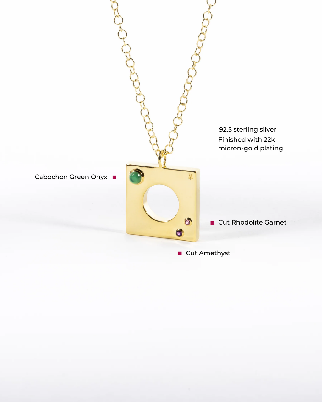Edge Pendant with Gems