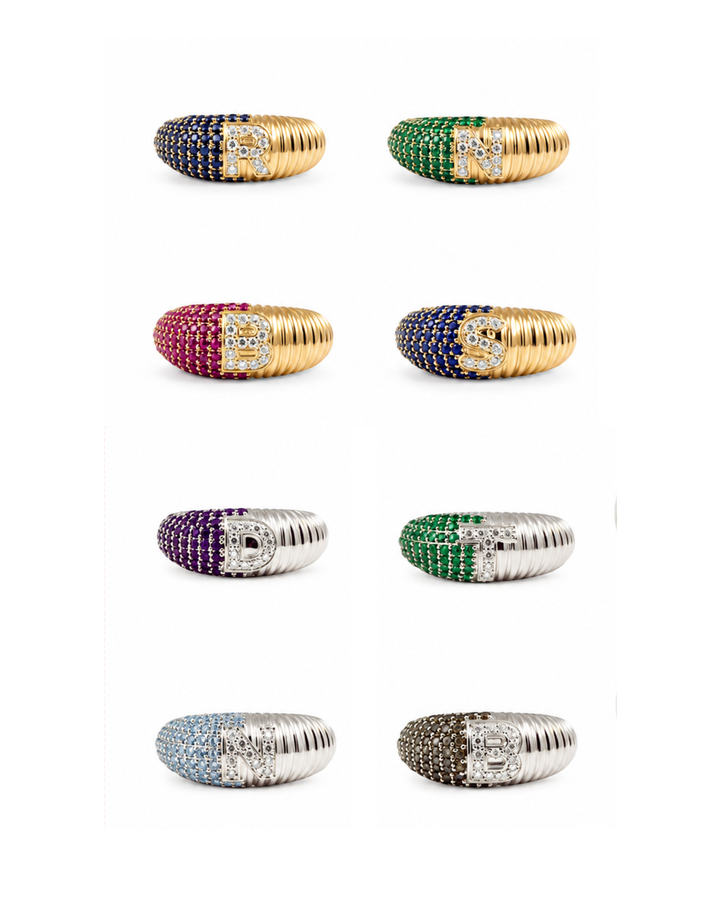 Half & Half Letter Ring