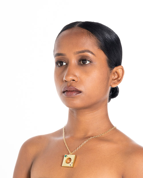 Edge Pendant with Gems