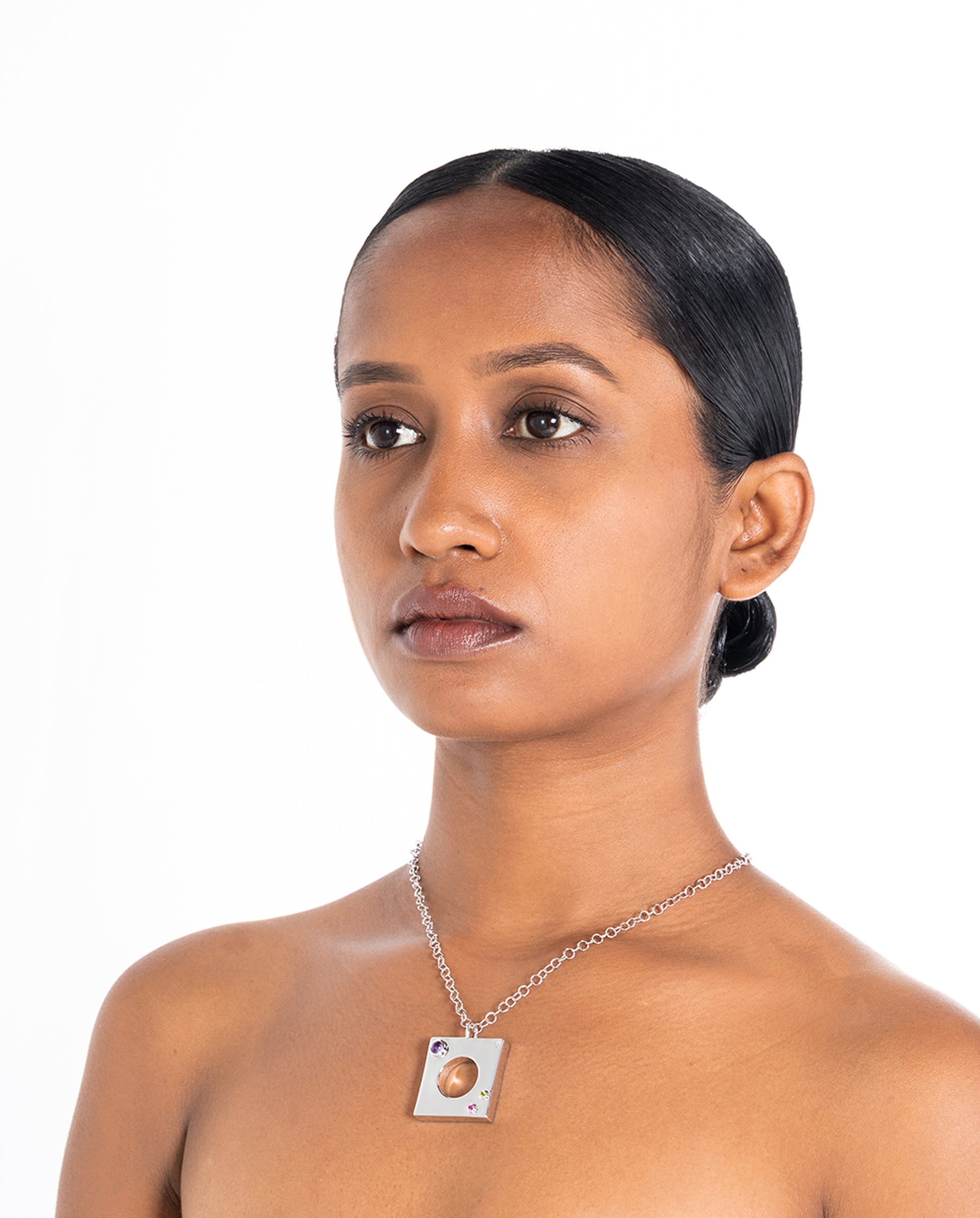 Edge Pendant with Gems