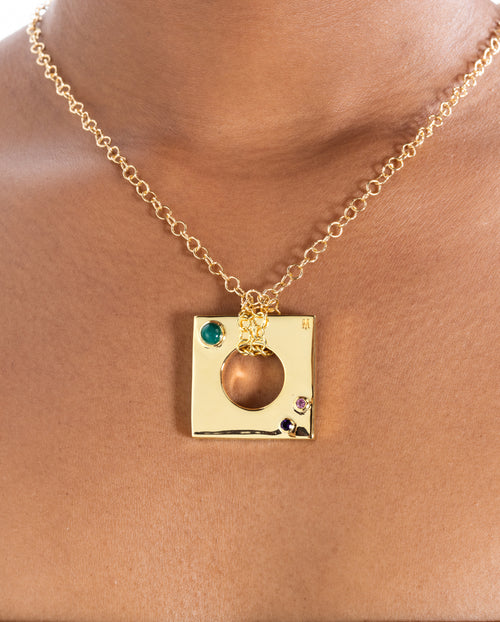 Edge Pendant Loopless with Gems