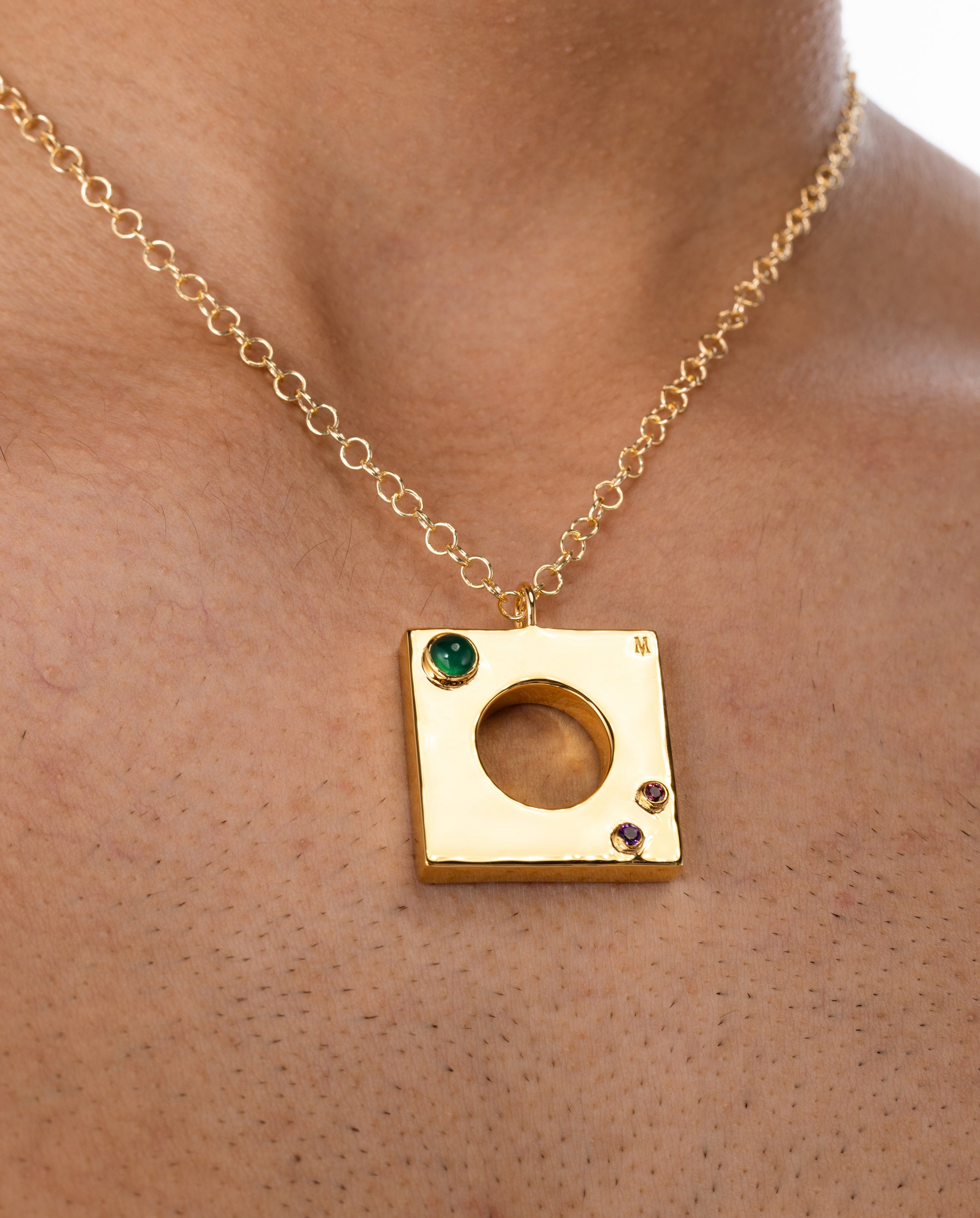 Edge Pendant with Gems