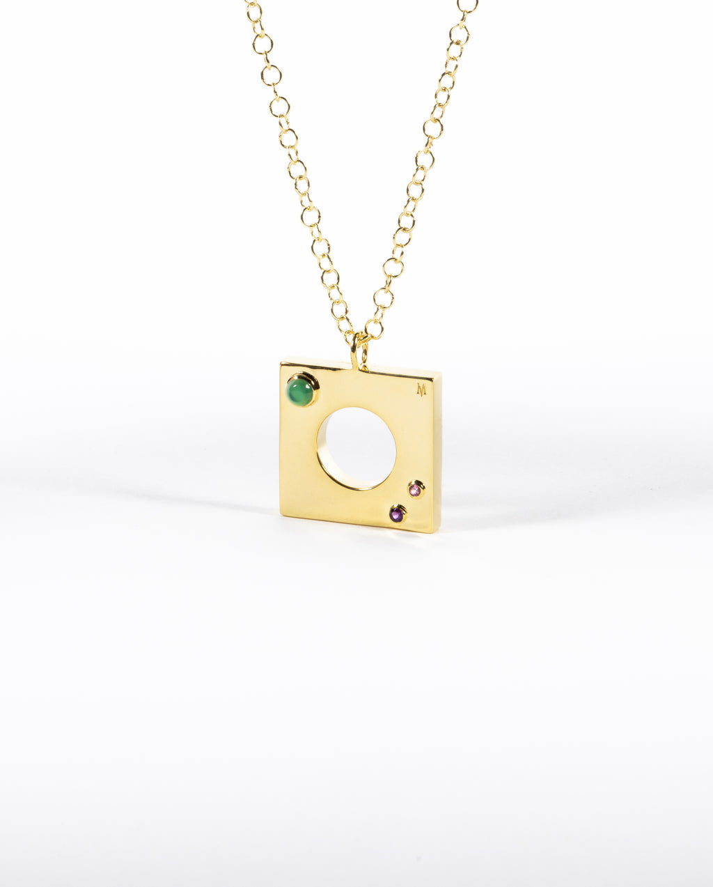 Edge Pendant with Gems