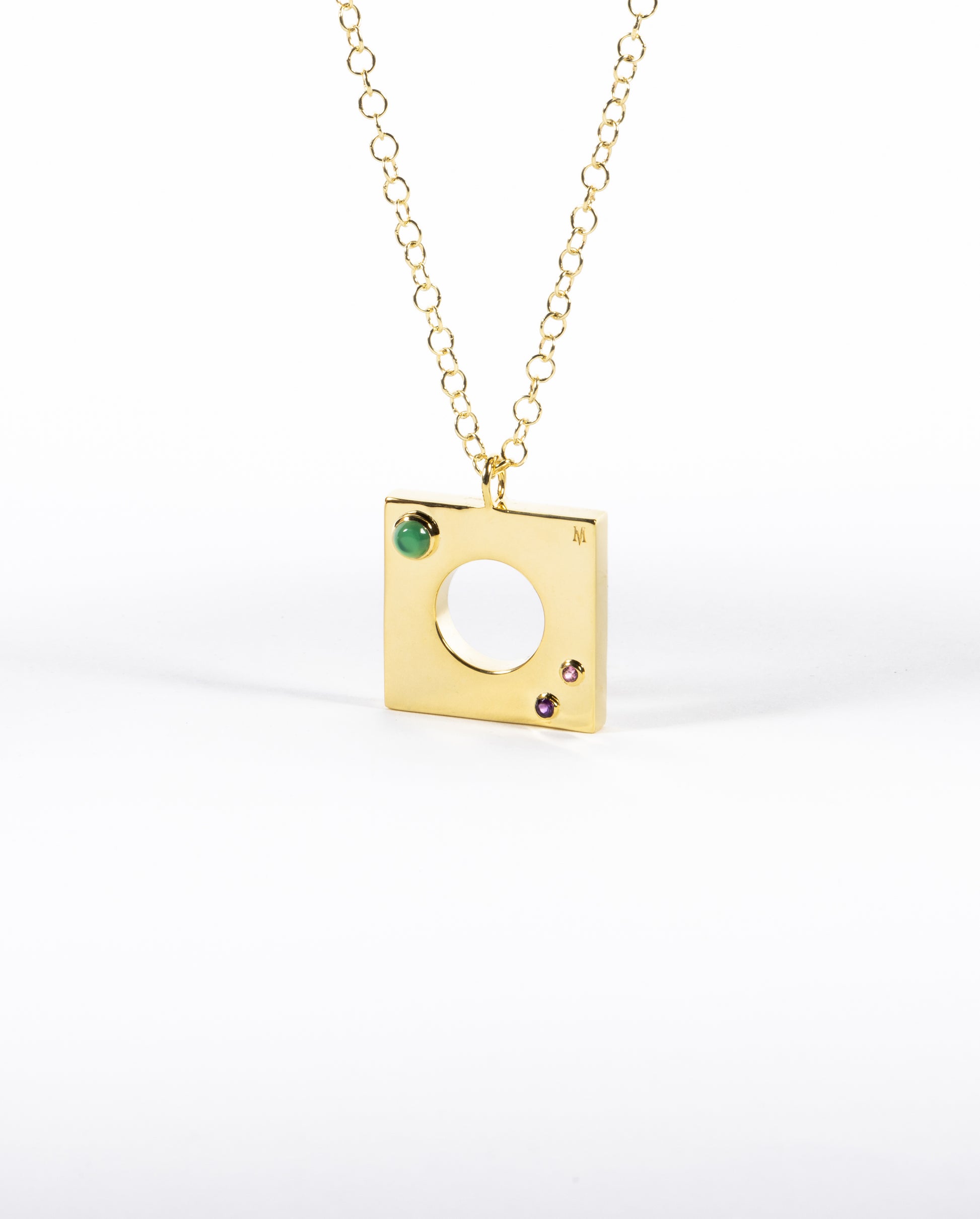 Edge Pendant with Gems