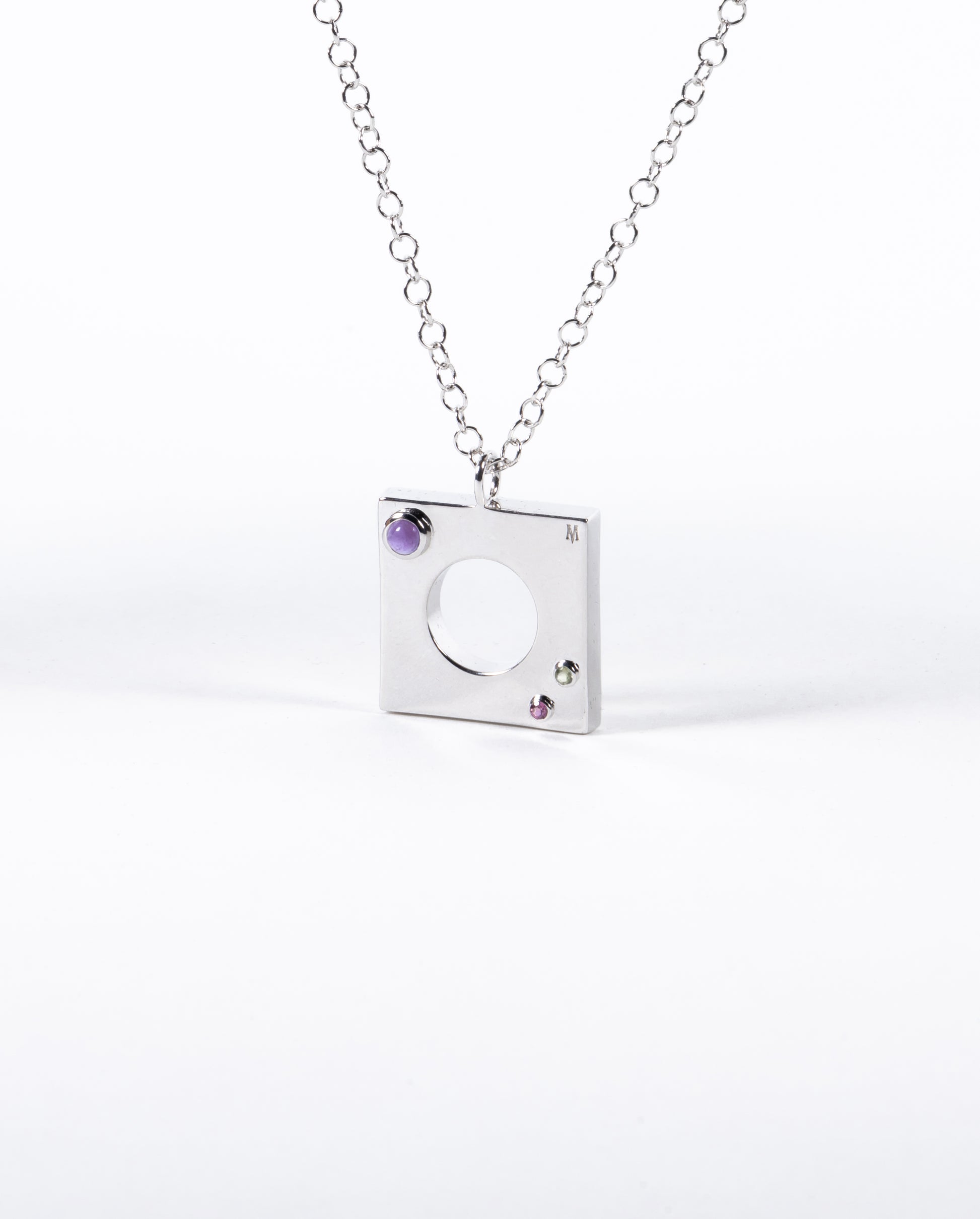 Edge Pendant with Gems