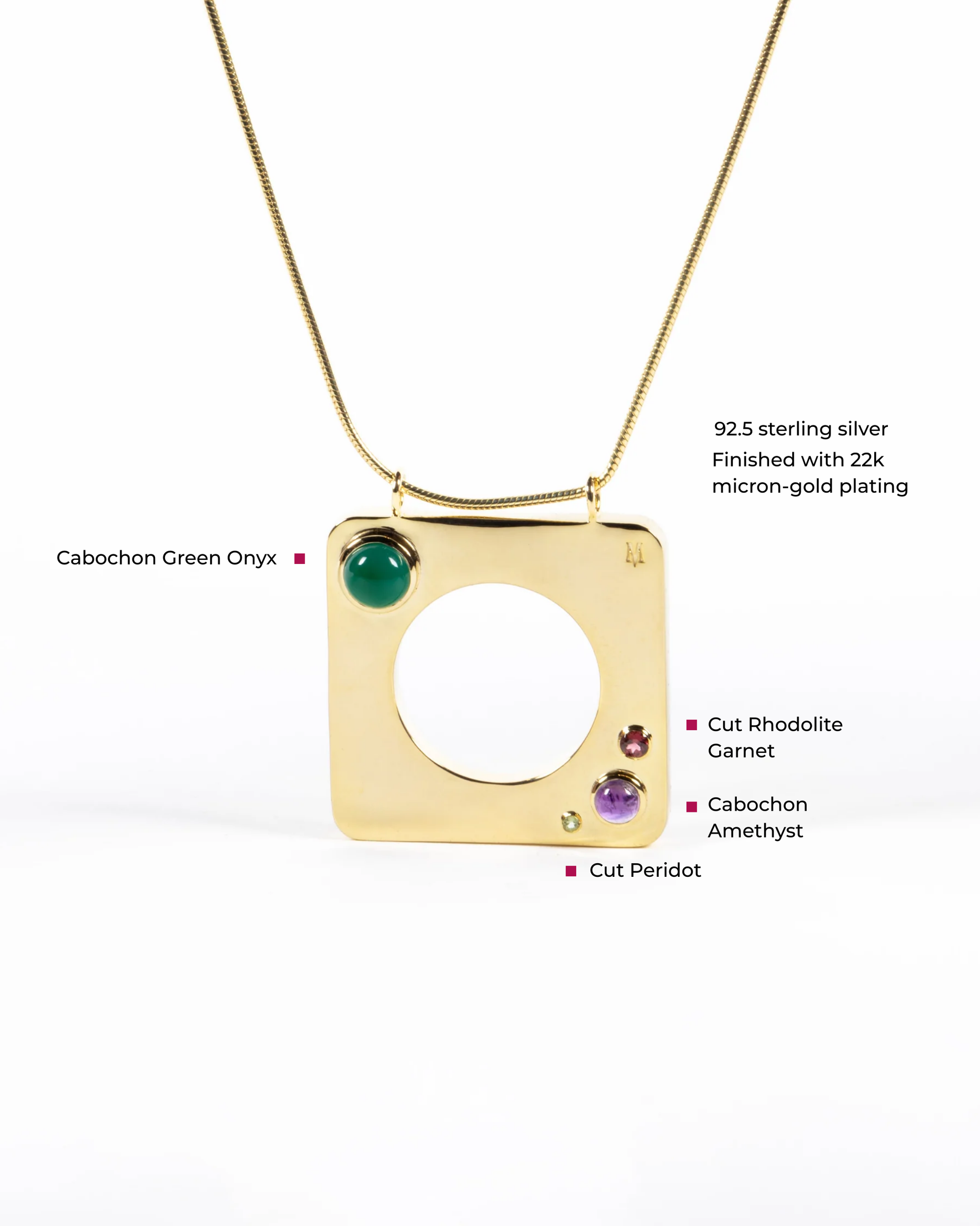 Edge Mega Pendant with Gems