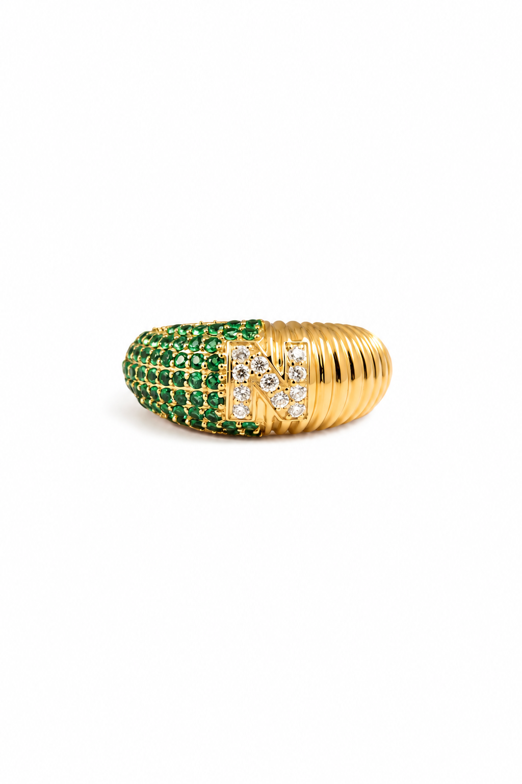 Half & Half Letter Ring