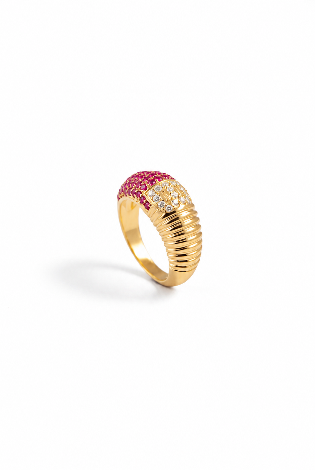 Half & Half Letter Ring