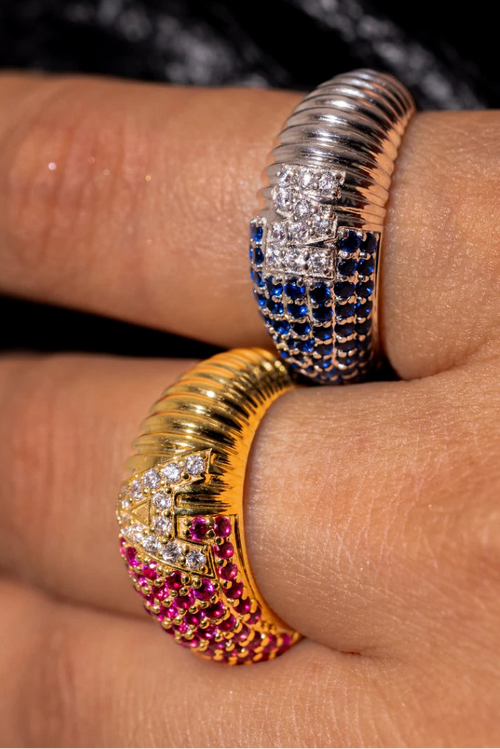 Half & Half Letter Ring