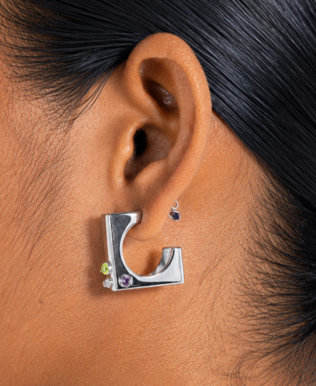 Edge Hoops with Gems