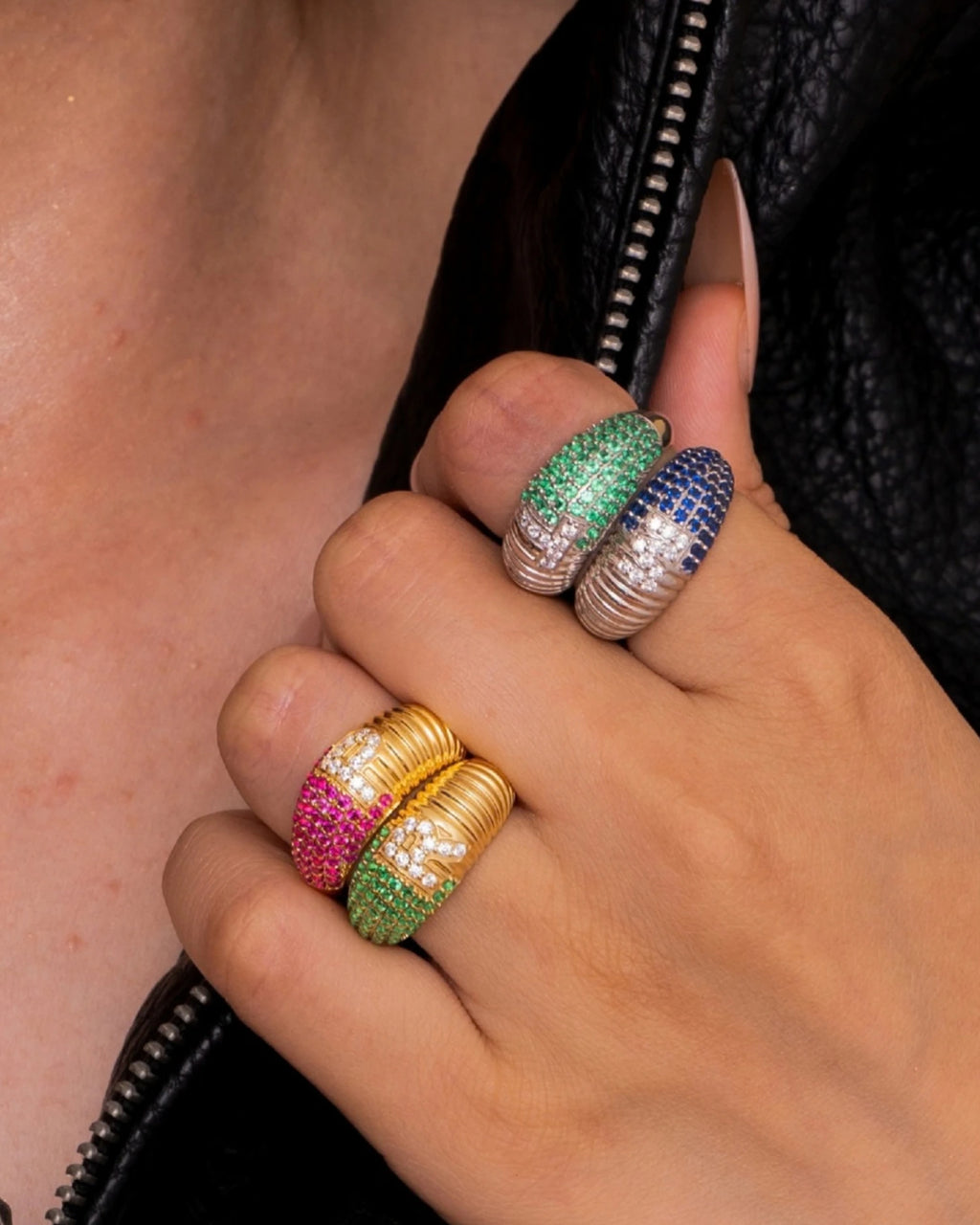 Half & Half Letter Ring